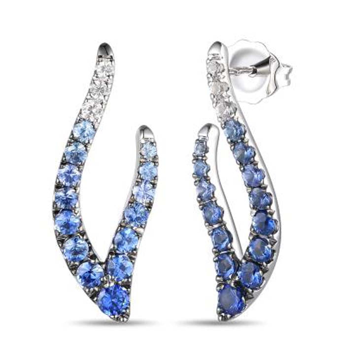 Le Vian Earrings featuring Denim Ombré Sapphires in 14K Vanilla Gold