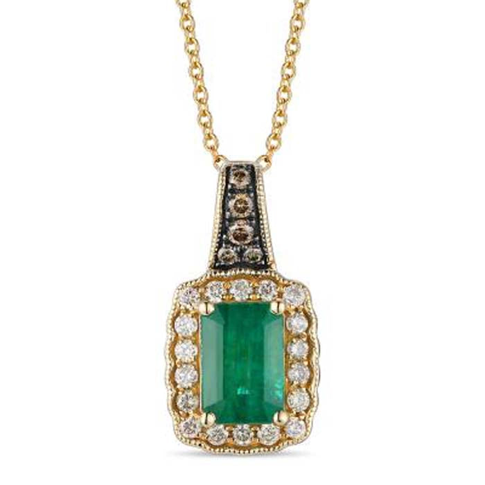 Le Vian Pendant featuring Costa Smeralda Emerald with Nude and Chocolate Diamonds in 14K Honey Gold