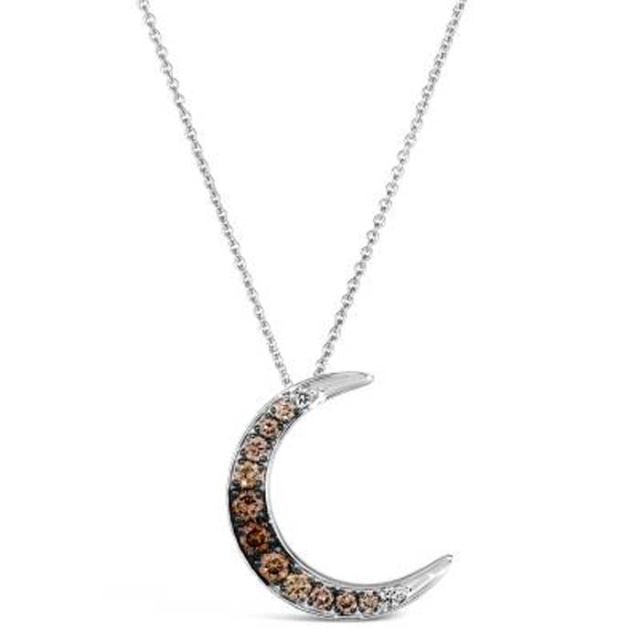 Le Vian Crescent Moon Pendant featuring Chocolate Ombré Diamonds in 14K Vanilla Gold