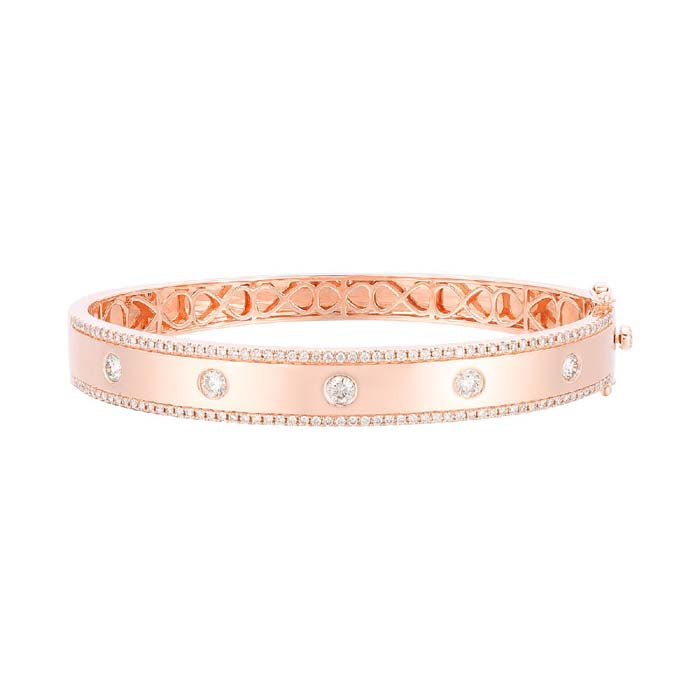 Le Vian Nude Diamond Oval Bangle in Strawberry Gold