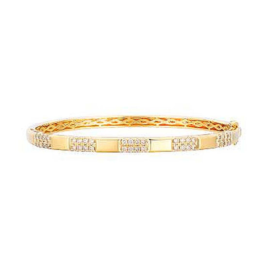 Le Vian Oval Bangle with Alternating Pattern featuring Nude Diamonds in 14K Honey Gold