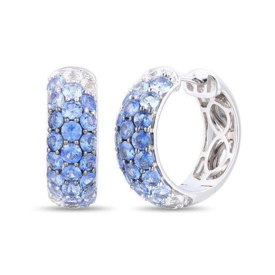 Le Vian Hoop Earrings featuring Denim Ombré Sapphires in 14K Vanilla Gold