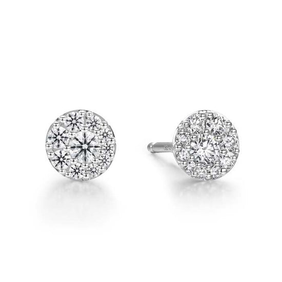 Hearts On Fire .45-.55CTW Tessa Diamond Circle Earrings in 18K White Gold