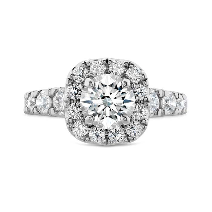 Hearts On Fire 1.20CTW Transcend Premier Custom Halo Complete Diamond Engagement Ring in Platinum