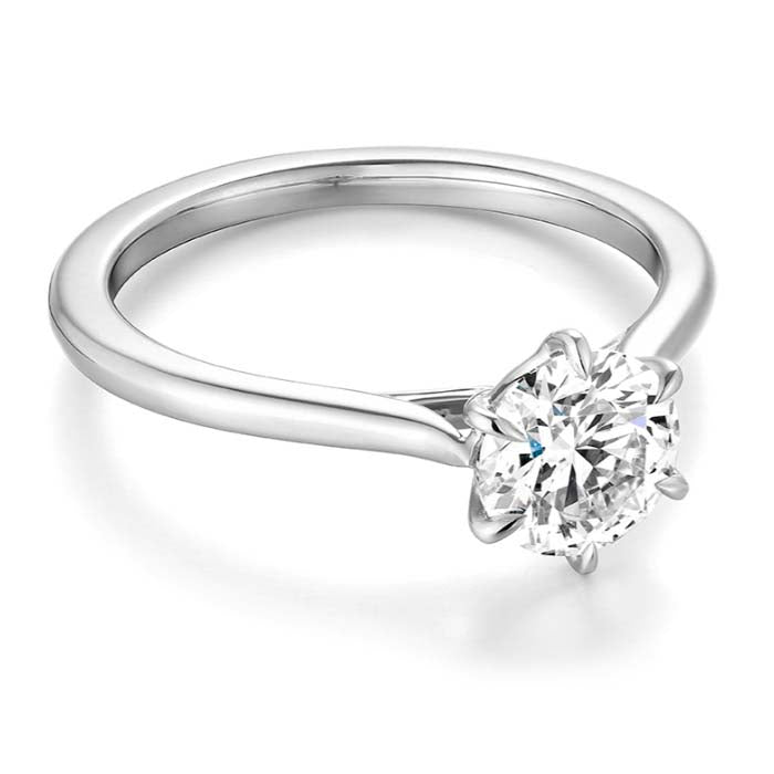 Hearts On Fire .50CT Camilla Six-Prong Solitaire Complete Engagement Ring in Platinum