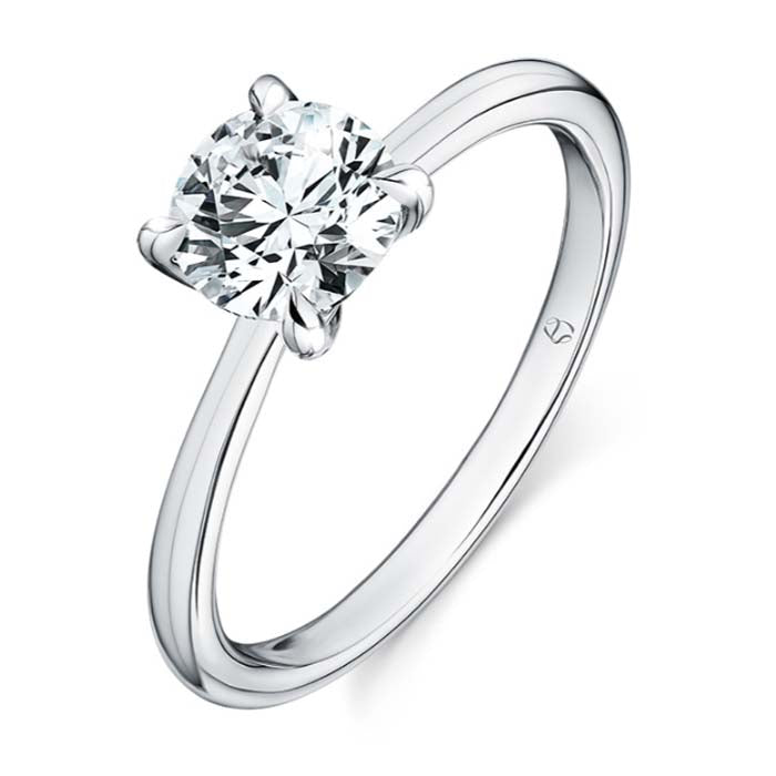 Hearts On Fire .70CT Vela Solitaire Complete Engagement Ring in Platinum