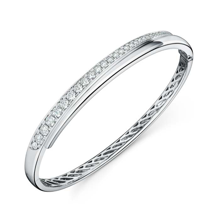 Hearts On Fire Vela Crossover Bangle in 18K White Gold