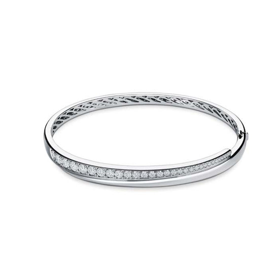 Hearts On Fire VELA Crossover Bangle in 18K White Gold