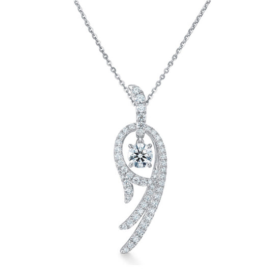 Hearts On Fire Vela Twisted Diamond Pendant in 18K White Gold