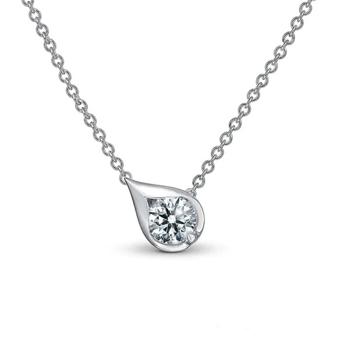 Hearts On Fire .50CT LU Droplet Pendant in 18K White Gold