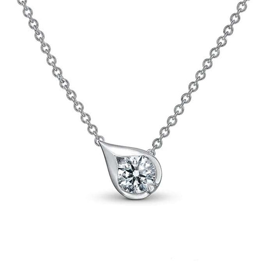 Hearts On Fire LU Droplet Pendant in 18K White Gold