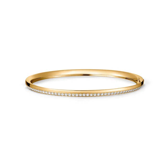 Hearts On Fire Barre Pavé Bangle in 18K Yellow Gold