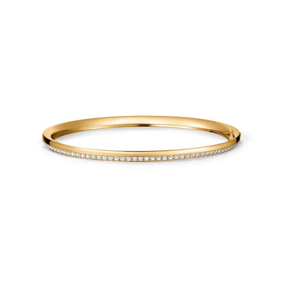 Hearts On Fire Barre Pavé Bangle in 18K Yellow Gold