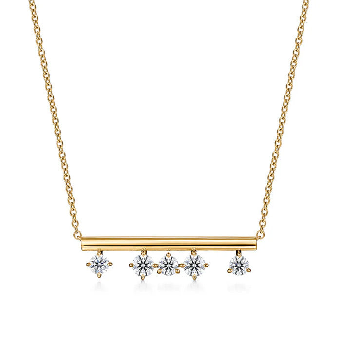 Hearts On Fire Barre Floating Diamond Necklace in 18K Yellow Gold