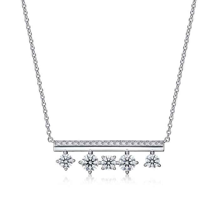 Hearts On Fire Barre Floating Diamond Pavé Pendant Necklace in 18K White Gold