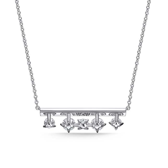 Hearts On Fire Barre Floating Diamond Pavé Pendant Necklace in 18K White Gold