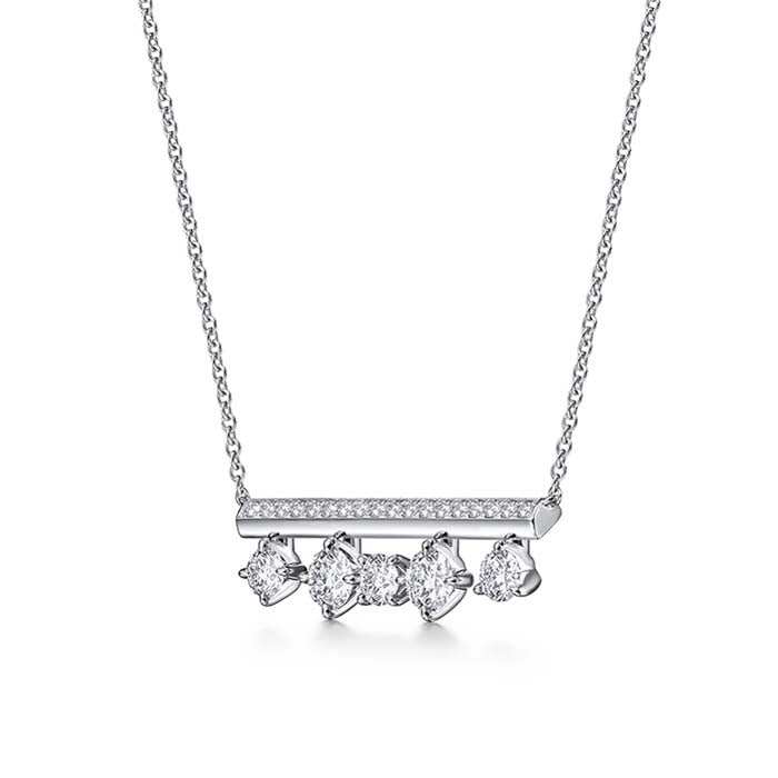 Hearts On Fire Barre Floating Diamond Pavé Pendant Necklace in 18K White Gold