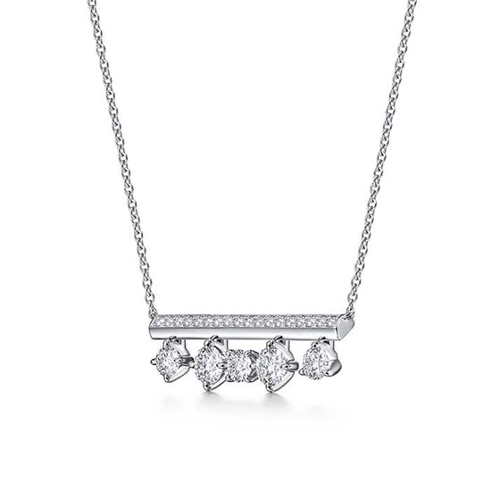 Hearts On Fire Barre Floating Diamond Pavé Pendant Necklace in 18K White Gold