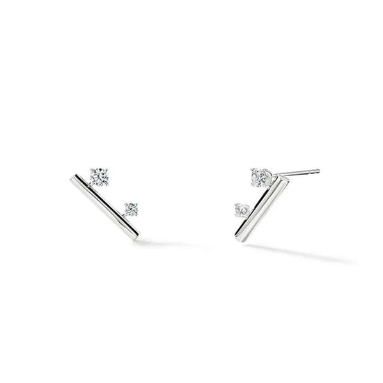 Hearts On Fire Barre Floating Diamond Climber Earrings in 18K White Gold