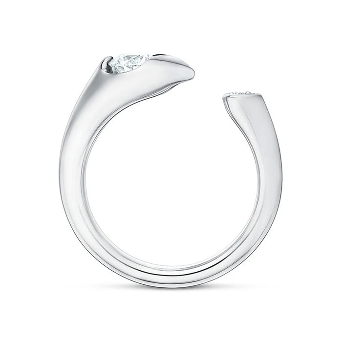 Hearts On Fire .LU Open Droplet Ring in 18K White Gold