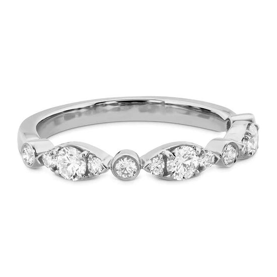 Hearts On Fire Bezel Regal Wedding Band in 18K White Gold