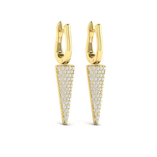 Vlora Miravel Diamond Trinity Drop Huggie Earrings in 14K Yellow Gold