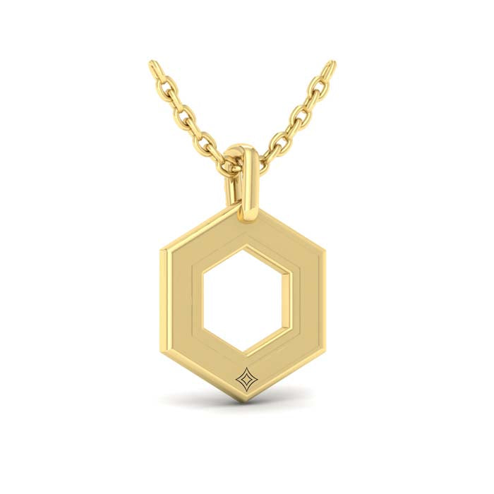 Vlora Serafina Diamond Open Honeycomb Pendant Necklace in 14K Yellow Gold