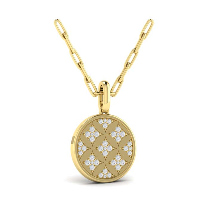 Vlora Amuleta Star Diamonds and Diamond Pendant Necklace in 14K Yellow Gold