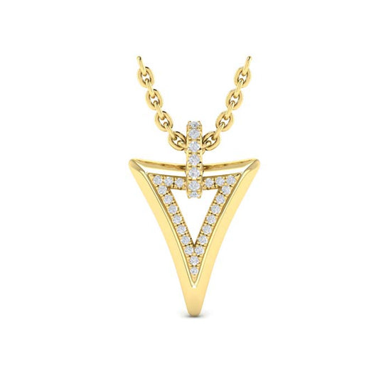 Vlora Miravel Diamond Open Double Trinity Pendant Necklace in 14K Yellow Gold