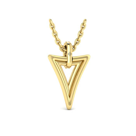 Vlora Miravel Diamond Open Double Trinity Pendant Necklace in 14K Yellow Gold