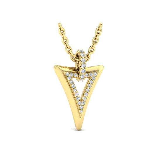 Vlora Miravel Diamond Open Double Trinity Pendant Necklace in 14K Yellow Gold