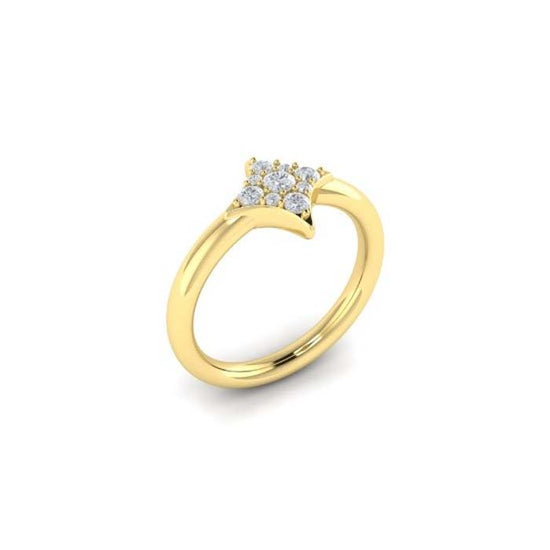 Vlora Diamond 4-Point Star "Estrella Collection" Ring in 14K Yellow Gold