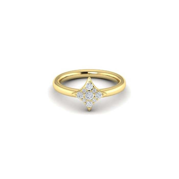 Vlora Diamond 4-Point Star "Estrella Collection" Ring in 14K Yellow Gold