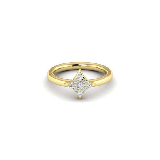 Vlora Diamond 4-Point Star "Estrella Collection" Ring in 14K Yellow Gold