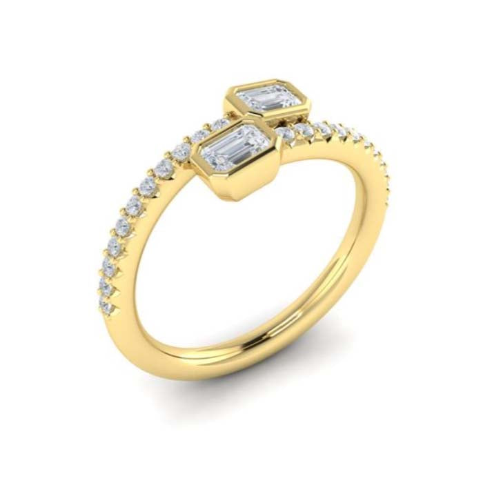 Vlora Diamond Baguette Wrap Ring in 14K Yellow Gold