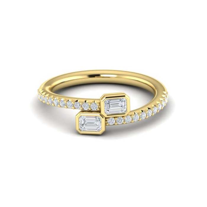 Vlora Diamond Baguette Wrap Ring in 14K Yellow Gold