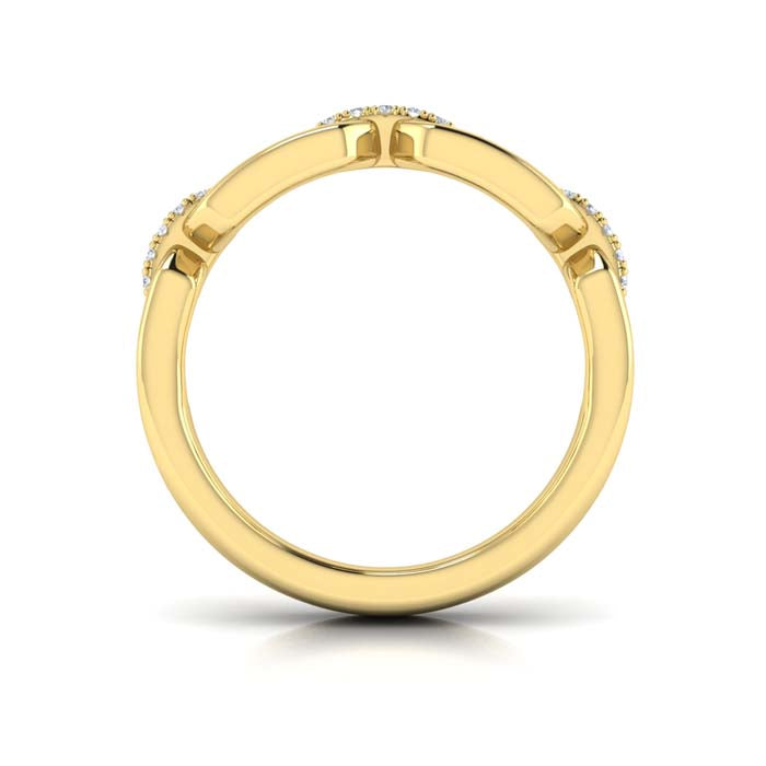 Vlora Reina Diamond Accent East-West Open Link Ring in 14K Yellow Gold