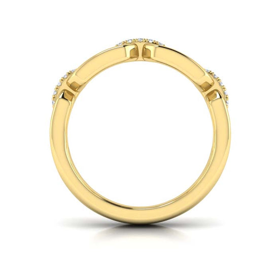 Vlora Reina Diamond Accent East-West Open Link Ring in 14K Yellow Gold