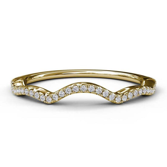 Fana Curved Diamond Wedding Band in 14K Yellow Gold