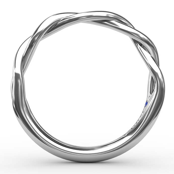 Fana Elegantly Twisted Wedding Band in 14K White Gold