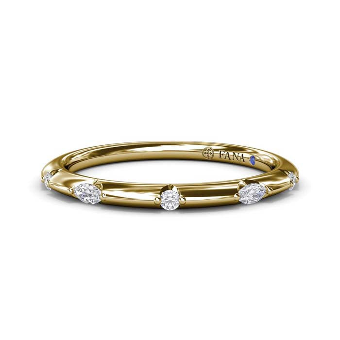 Fana Captivating Raindrop Diamond Wedding Band in 14K Yellow Gold