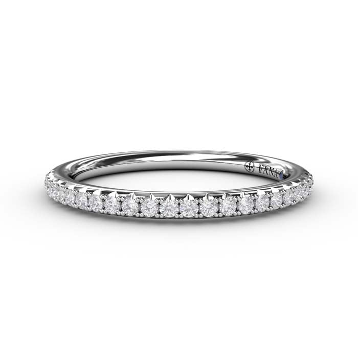 Fana Split Prong Diamond Wedding Band in 14K White Gold