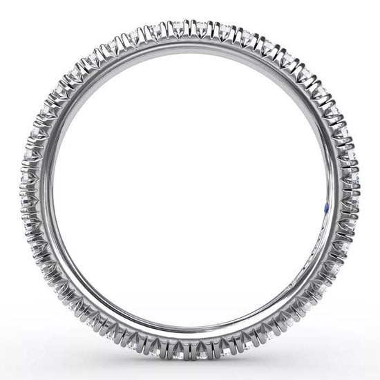 Fana Delicate Modern Pave' Eternity Band in 14K White Gold