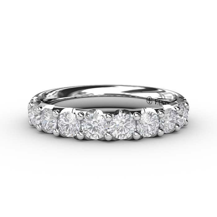 Fana 1.0CTW Shared Prong Wedding Band in 14K White Gold