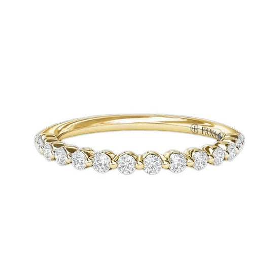 Fana Single Prong Diamond Wedding Band in 14K Yellow Gold