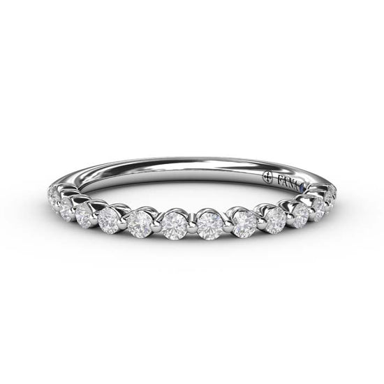 Fana 1/4CTW Single Prong Diamond Band in 14K White Gold