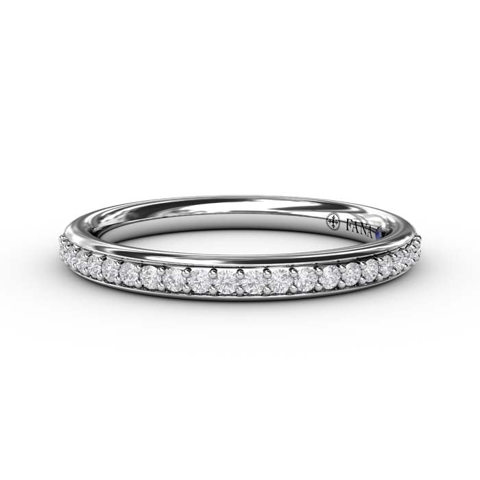 Fana Shared Prong Set Diamond Wedding Band in 14K White Gold