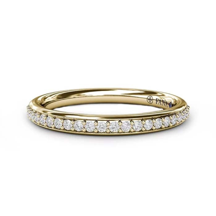 Fana Prong Set Wedding Band in 14K Yellow Gold