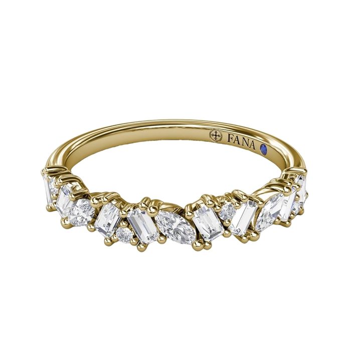 Fana .40CTW Mixed Shape Diamond Wedding Band in 14K Yellow Gold