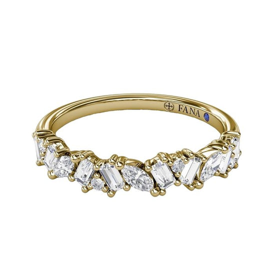 Fana Mixed Shape Diamond Wedding Band in 14K Yellow Gold